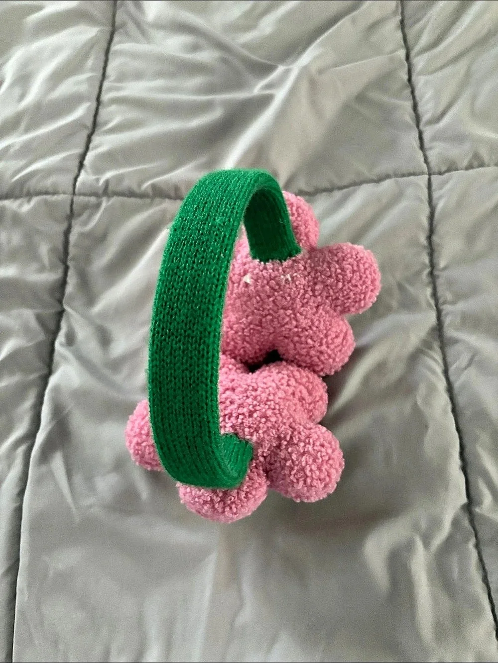 Plush Pink & Green Headband Like New